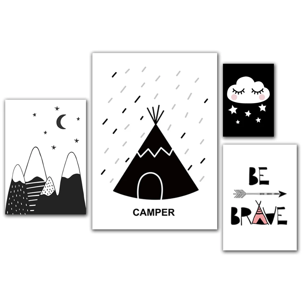 Nursery Wall Art Canvas Painting Kinderkamer Black And White Nordic Posters For Babies Print Art Painting Decoracion Unframed
Nursery Wall Art Canvas Painting Kinderkamer Black And White Nordic Posters For Babies Print Art Painting Decoracion Unframed