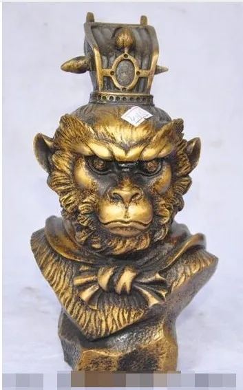 YM 322 9 "китайская Бронзовая мифическая обезьяна Sun Wukong статуя обезьянки короля