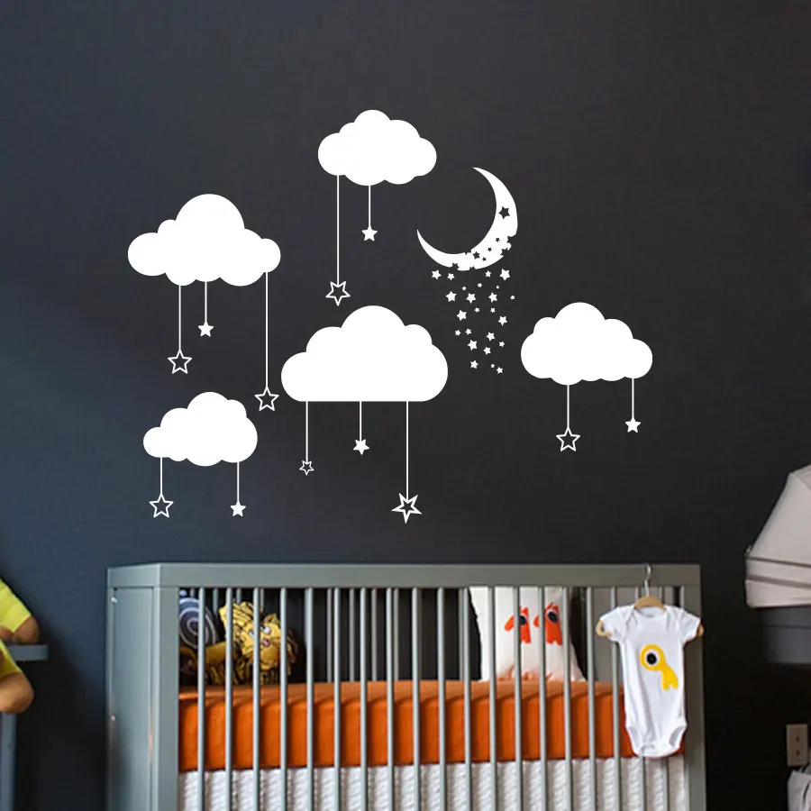 Cloud Wall Decal Stars and Moon Vinyl Wall Sticker Art Home Decor Mural Clouds Nursery Children Bedroom Decor Sticker M-100
Cloud Wall Decal Stars and Moon Vinyl Wall Sticker Art Home Decor Mural Clouds Nursery Children Bedroom Decor Sticker M-100