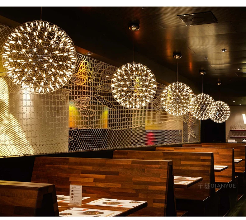 Modern star Pendant Lamp Stainless Steel Creative Circle Ball Pendant Light LED Firework Lamp Hotel shop restaurant Pendant Lamp
Modern star Pendant Lamp Stainless Steel Creative Circle Ball Pendant Light LED Firework Lamp Hotel shop restaurant Pendant Lamp