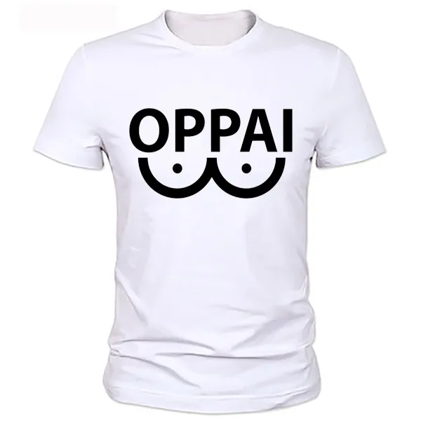 Фото Мужская сексуальная летняя футболка с принтом от OPPAI 2020 новейшая - купить