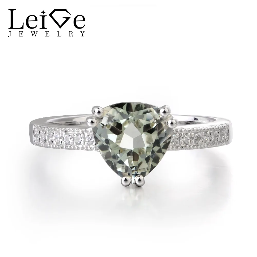Leige Jewelry Genuine Green Amethyst Rings 925 Sterling Silver Trillion Cut Engagement Rings Romantic Gifts For Woman
Leige Jewelry Genuine Green Amethyst Rings 925 Sterling Silver Trillion Cut Engagement Rings Romantic Gifts For Woman