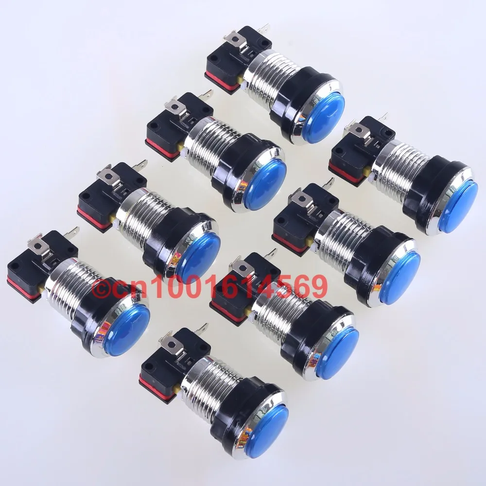 8pcs/lot 30mm Arcade Silver LED Illuminate Push Button for Coin Operator Cabinet & Mini Table Top Arcade Machine DIY Kits - Blue
8pcs/lot 30mm Arcade Silver LED Illuminate Push Button for Coin Operator Cabinet & Mini Table Top Arcade Machine DIY Kits - Blue