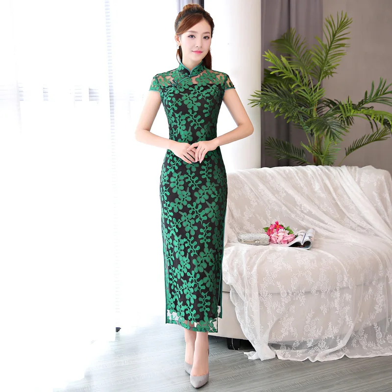 New Arrival Chinese Traditional Robe Women's Slim Lace Long Cheongsam Dress Chinese Style Elegant Qipao Dress
New Arrival Chinese Traditional Robe Women's Slim Lace Long Cheongsam Dress Chinese Style Elegant Qipao Dress