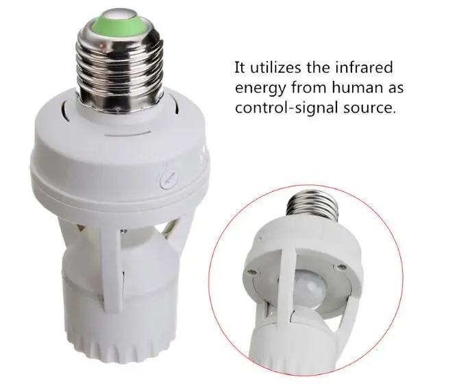 10-120 seconds adjustable Light Control Motion Switch 110V 220V E27 Base Lamp Holder IR Infrared Human Induction Motion Sensor
10-120 seconds adjustable Light Control Motion Switch 110V 220V E27 Base Lamp Holder IR Infrared Human Induction Motion Sensor