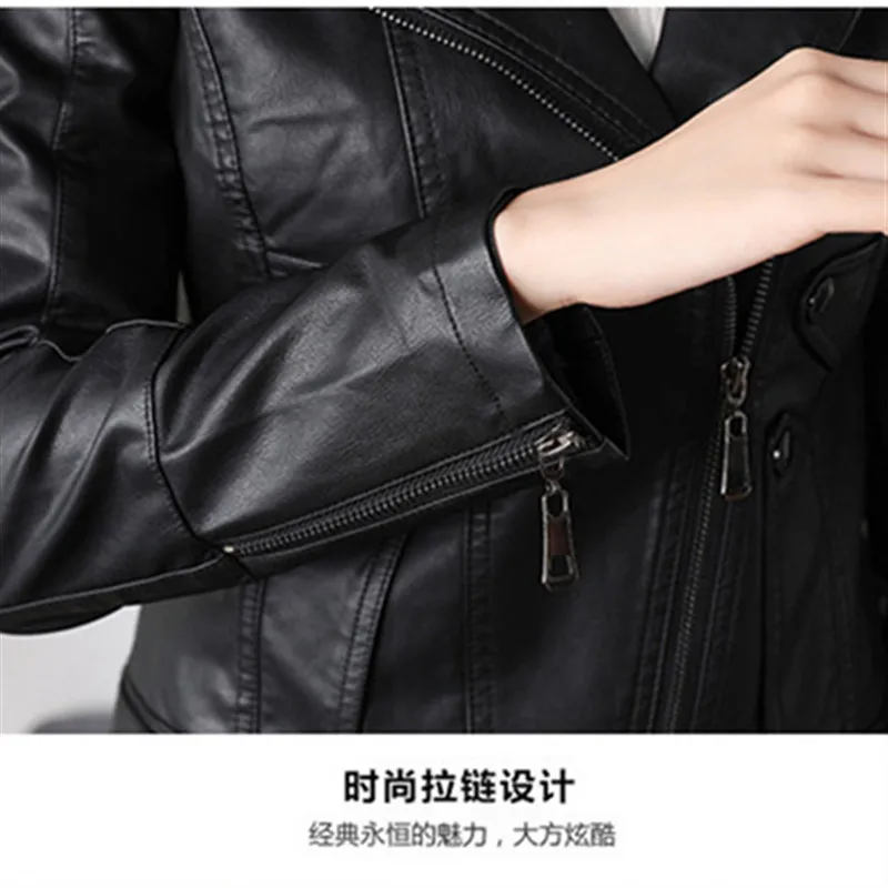 Coats and Jackets Women Bomber Motorcycle PU Jacket Fashion Slim Soft Zipper Short Black Jacket
Coats and Jackets Women Bomber Motorcycle PU Jacket Fashion Slim Soft Zipper Short Black Jacket
