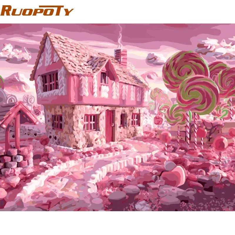Фоторамка RUOPOTY розовая романтическая Конфета Diy картина по номеру ручная роспись