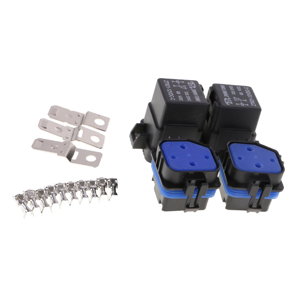 2 Sets Universal 12V 40A 5-Pin Relay and Relay Holder Socket Integrated with Terminals
2 Sets Universal 12V 40A 5-Pin Relay and Relay Holder Socket Integrated with Terminals