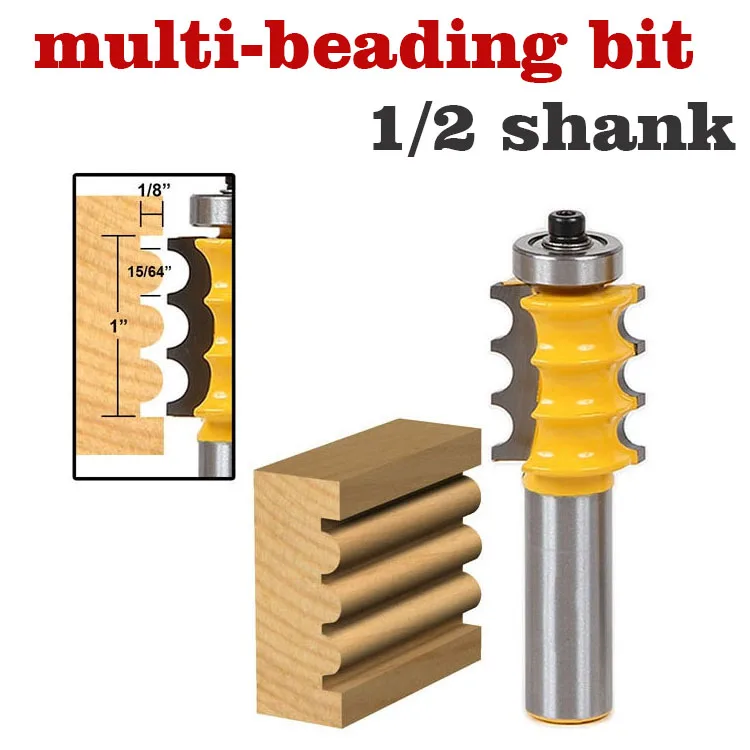 1pc 1/2" Shank Triple Bead/ Column Molding Router Bit Line knife Woodworking cutter Tenon Cutter for Woodworking Tools
1pc 1/2" Shank Triple Bead/ Column Molding Router Bit Line knife Woodworking cutter Tenon Cutter for Woodworking Tools