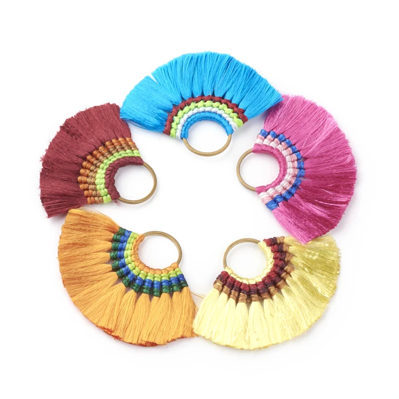 20pcs/lot Mixed Color Ice Silk Thread Fibre Tassel Pendant Decorations with Brass Findings large 50~52x67~78x4.5~5mm,Hole:18.5mm
20pcs/lot Mixed Color Ice Silk Thread Fibre Tassel Pendant Decorations with Brass Findings large 50~52x67~78x4.5~5mm,Hole:18.5mm