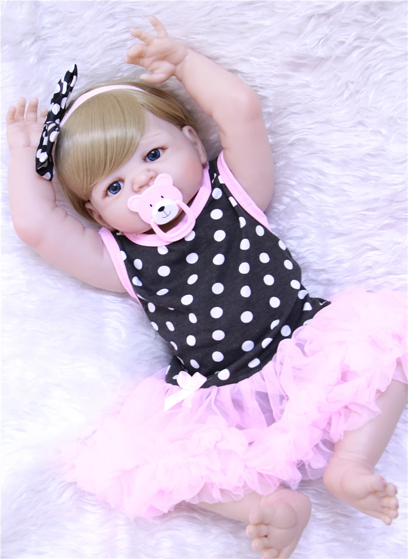 55 см девочка bebe bonecas reborn Младенцы полный силикон baby куклы ручной работы
