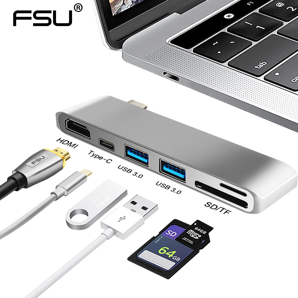 Кардридер с поддержкой 4K для Macbook Chromebook Pixel Surface Pro 4 3 0 на HDMI|Адаптеры Type-C| |