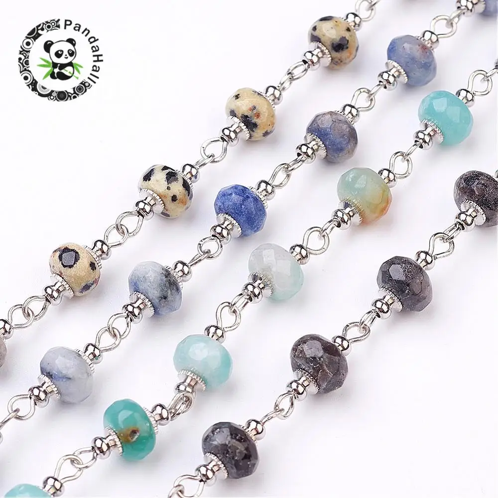 1M Handmade stone beaded chains for necklaces bracelets making with Metal iron eyepins, Mix color of random, beads: 8mm
1M Handmade stone beaded chains for necklaces bracelets making with Metal iron eyepins, Mix color of random, beads: 8mm