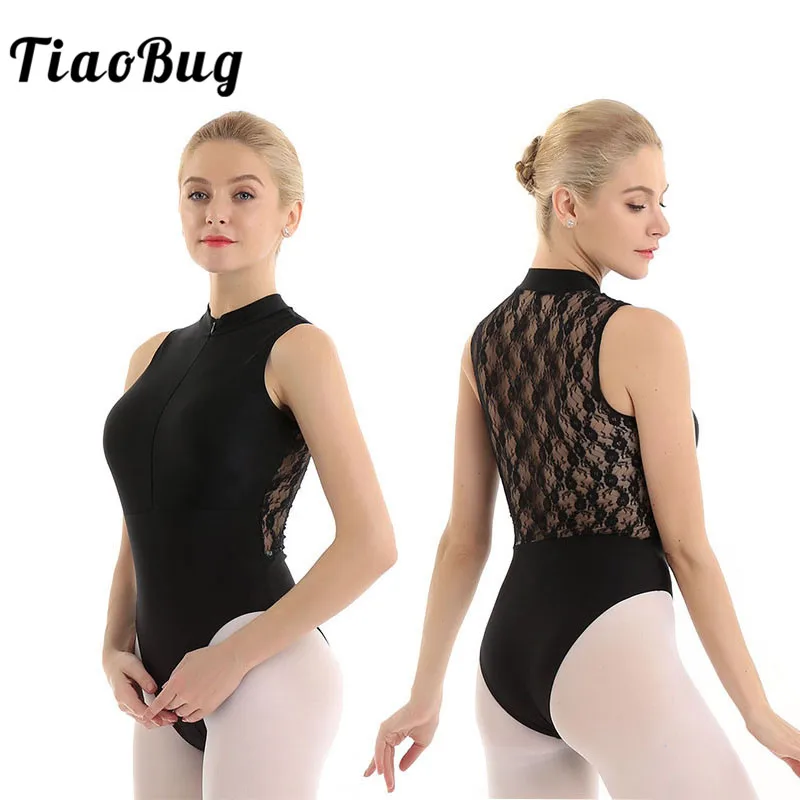 TiaoBug Women Adult High Neck Sleeveless Lace Splice Dancewear Ballet Gymnastics Leotard Sports Fitness Bodysuit Dance Costume
TiaoBug Women Adult High Neck Sleeveless Lace Splice Dancewear Ballet Gymnastics Leotard Sports Fitness Bodysuit Dance Costume