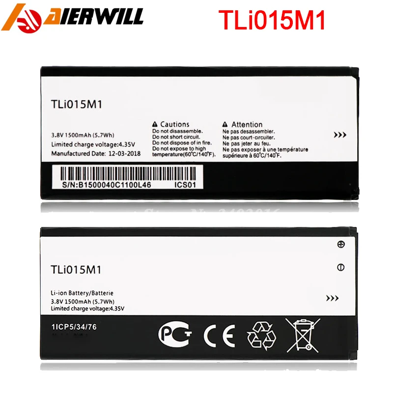 Высококачественный аккумулятор TLi015M1 для Alcatel PIXI 4 4034A 4034X 4034F 4034D батарея 1500