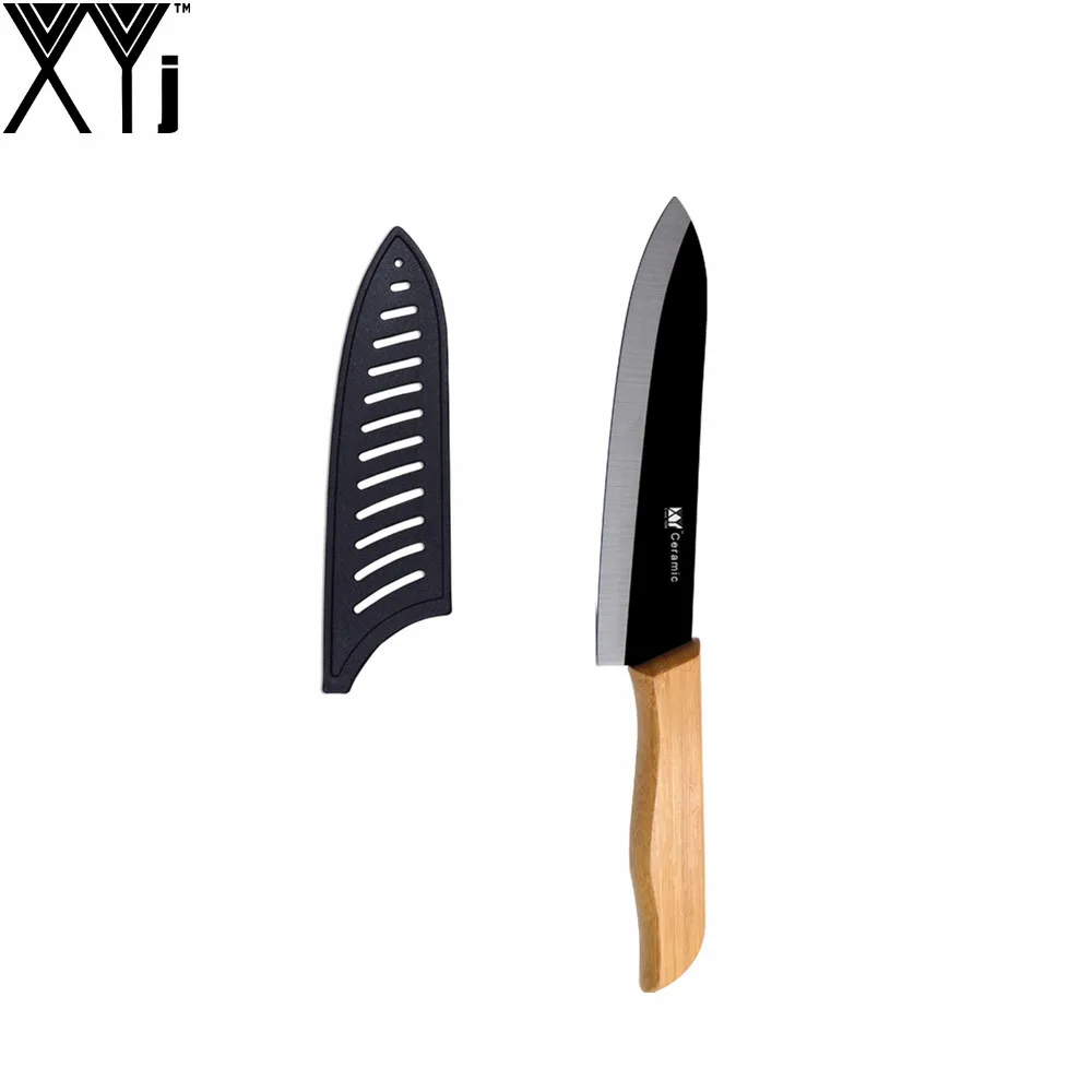 XYJ бренд черное керамическое лезвие Ножи Эргономический дизайн рукоятки 6 дюймов