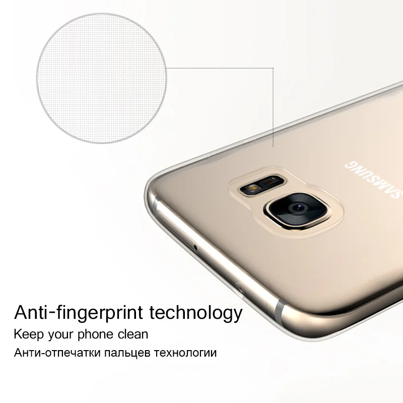 Прозрачный чехол из ТПУ для samsung Galaxy S7 Ультратонкий Мягкий Силиконовые чехлы Edge