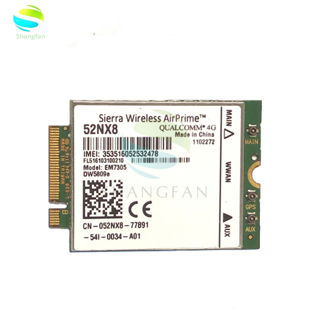 Модуль беспроводной карты DW5809e K2W44 для Sierra EM7305 M.2 4G 100M LTE WWAN Dell E7450 E7250/7250 E5550/5550 E5450/5450
Модуль беспроводной карты DW5809e K2W44 для Sierra EM7305 M.2 4G 100M LTE WWAN Dell E7450 E7250/7250 E5550/5550 E5450/5450