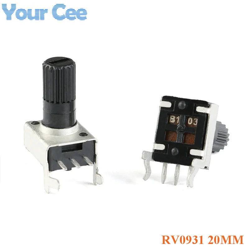 10pcs RV0931 Potentiometer Side-Adjustable Handle 20mm Shaft 1K/B102 5K/B502 10K/B103 50K/B503 100K/B504 WH09 0931
10pcs RV0931 Potentiometer Side-Adjustable Handle 20mm Shaft 1K/B102 5K/B502 10K/B103 50K/B503 100K/B504 WH09 0931