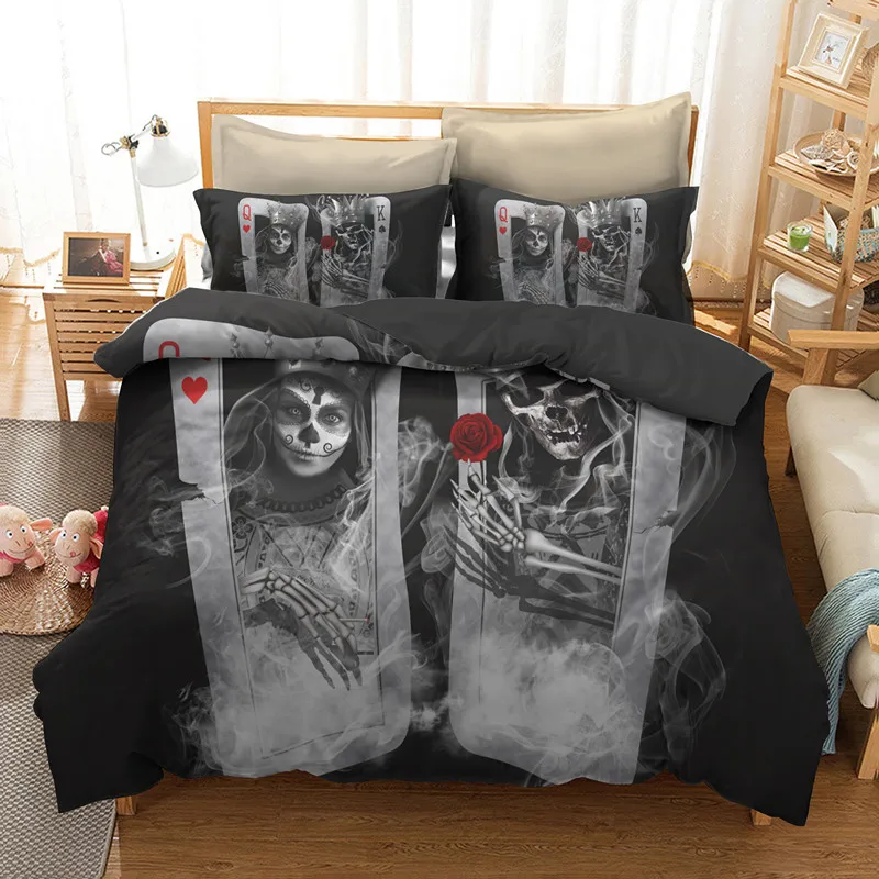 Yi chu xin ros skull bedding sets cover queen size 3d playing card skull duvet cover set with pillowcase Bedclothes twin bedline
Yi chu xin ros skull bedding sets cover queen size 3d playing card skull duvet cover set with pillowcase Bedclothes twin bedline