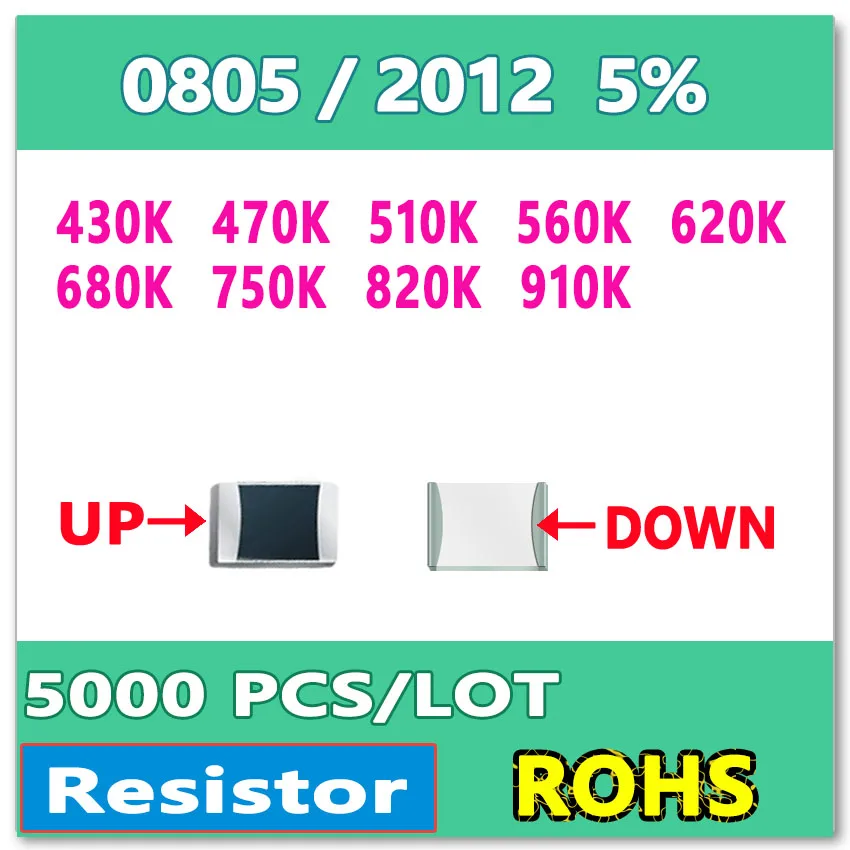 JASNPROSMA 0805 J 5% 5000 шт. 430K 470K 510K 560K 620K 680K 750K 820K 910K smd 2012 Ом резистор
JASNPROSMA 0805 J 5% 5000 шт. 430K 470K 510K 560K 620K 680K 750K 820K 910K smd 2012 Ом резистор