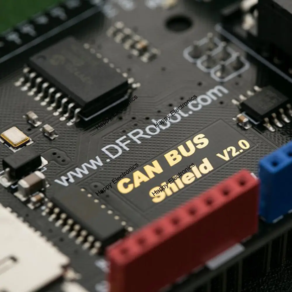 DFRobot CAN BUS Shield V2.0 3 ~ 5 В микросхема MCP2515 с гнездом MicroSD поддержкой интерфейса UART i2C DB9