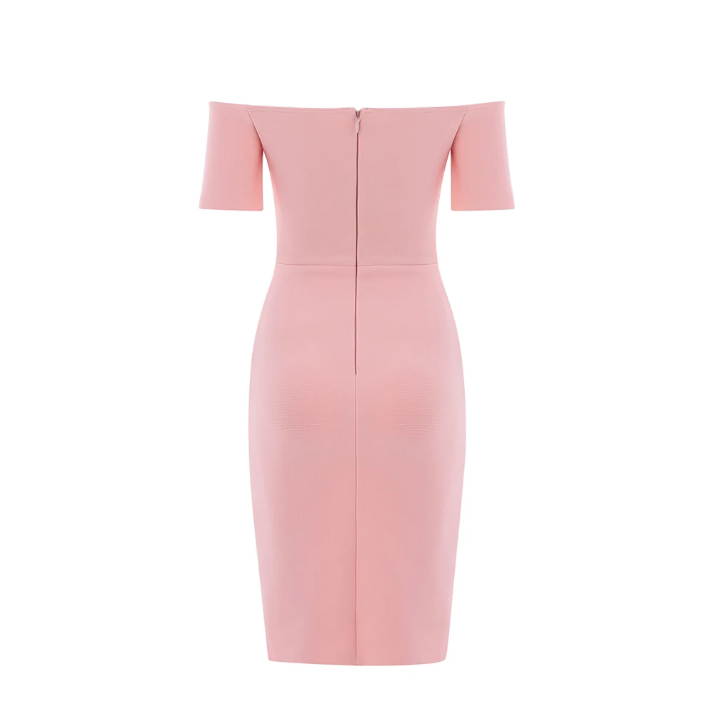 2019 New pink slash neck off shoulder short sleeve Bodycon Celebrity evening Party Bandage dresses dropshipping
2019 New pink slash neck off shoulder short sleeve Bodycon Celebrity evening Party Bandage dresses dropshipping