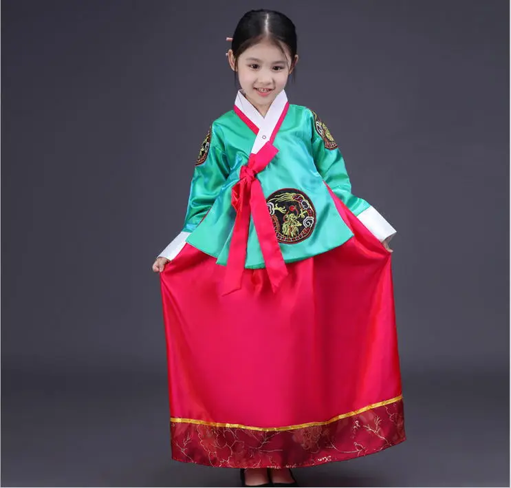 Корейских детей платье в Корейском стиле принцессы национальная детская одежда