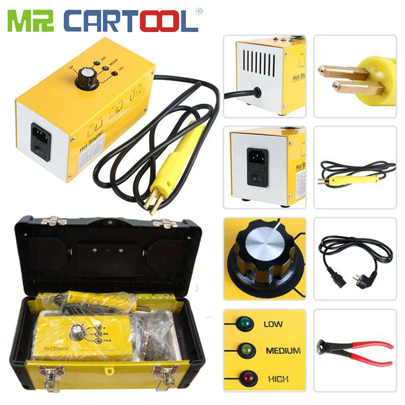Mr Cartool 220 V AC Горячая Комплект степлера Пластик сварщик сварочный аппарат с 600 шт