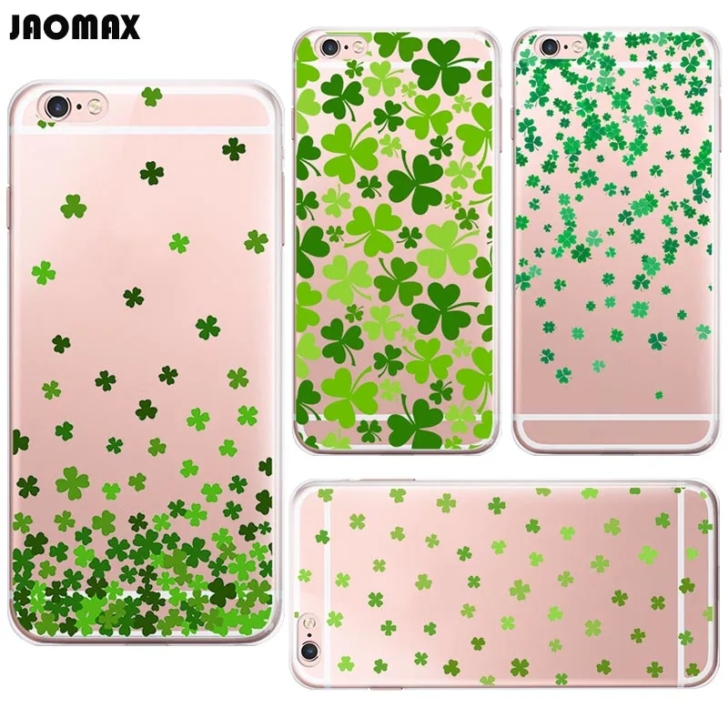 Чехол Jaomax Lucky Green Plant Shamrock Falling Clover Leaves для iPhone Xs Max 6s Plus 5 5S 8 X прозрачный чехол
