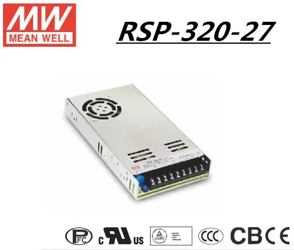MEAN WELL original RSP-320-27 27V 11.9A meanwell RSP-320 27V 321.3W Single Output with PFC Function Power Supply
MEAN WELL original RSP-320-27 27V 11.9A meanwell RSP-320 27V 321.3W Single Output with PFC Function Power Supply