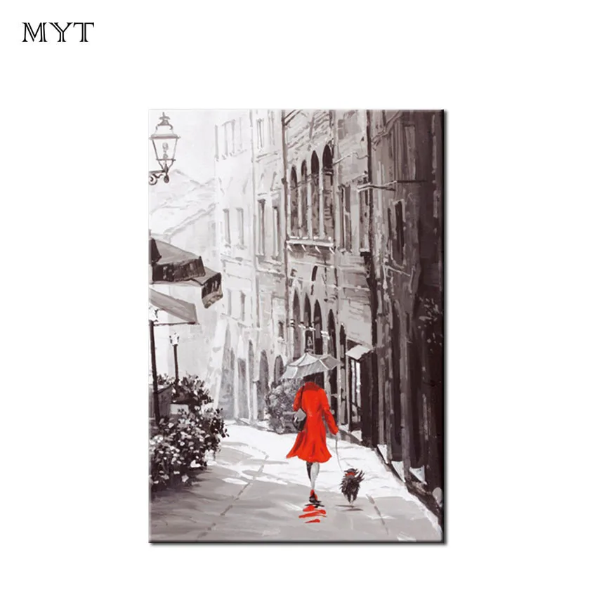 Pure handpainted Wall Art Retro Abstract City Rain Day Street red gril and dog Landscape Poster for living room home decor
Pure handpainted Wall Art Retro Abstract City Rain Day Street red gril and dog Landscape Poster for living room home decor