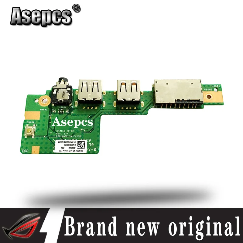 Новый оригинал для For Asus A401L A401U K401UQK V404L V404U USB аудио POWER BOTTON SD карта