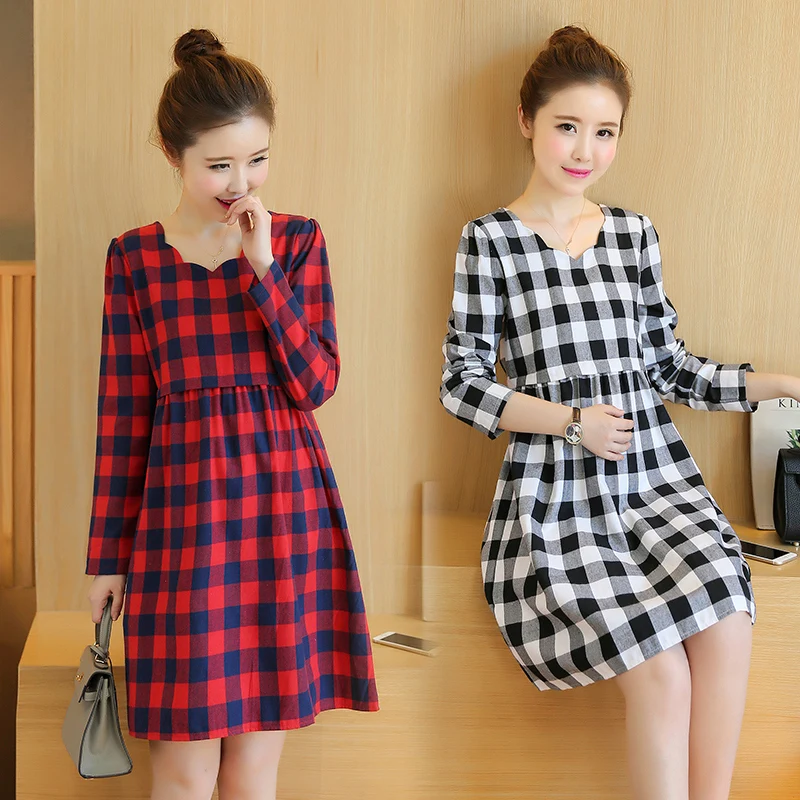 Maternity Dress Spring Autumn Maternity Clothes for Pregnant Women Long Sleeve Grid Loose Pregnancy Clothes Casual Gravidas
Maternity Dress Spring Autumn Maternity Clothes for Pregnant Women Long Sleeve Grid Loose Pregnancy Clothes Casual Gravidas