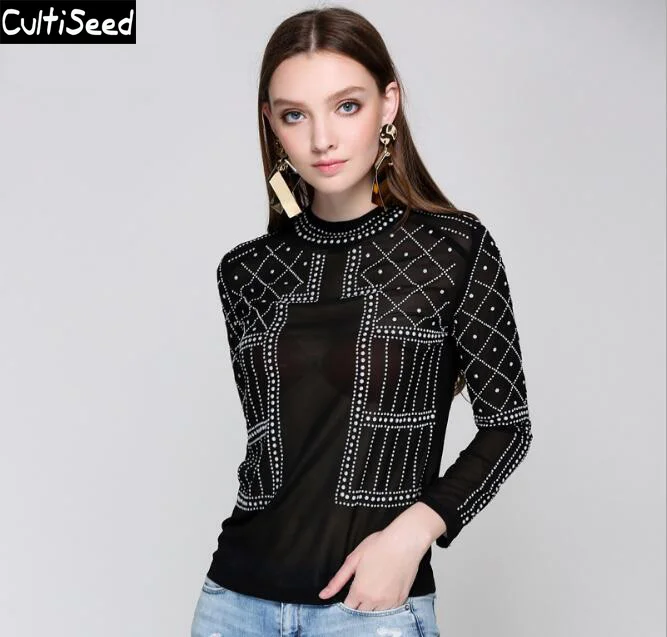 2020 European Women Round Neck Diamonds Long Sleeve Pullovers Shirt Clothes Female Elegant OL Office Work Slim Tops
2020 European Women Round Neck Diamonds Long Sleeve Pullovers Shirt Clothes Female Elegant OL Office Work Slim Tops