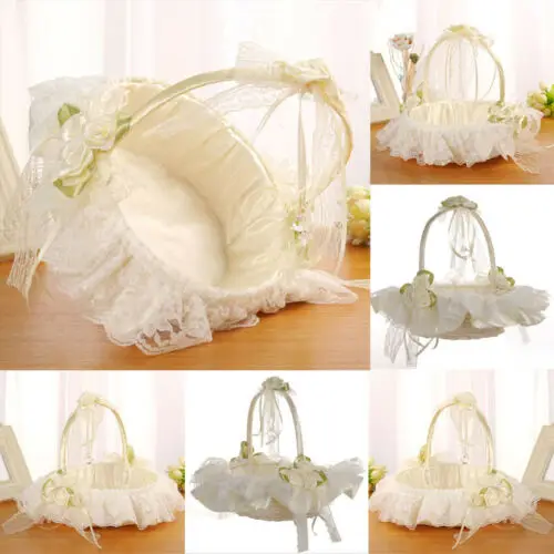 Beautiful Satin Bowknot Flower Girl Basket for Wedding Ceremony Party Ivory Gift 2019 New
Beautiful Satin Bowknot Flower Girl Basket for Wedding Ceremony Party Ivory Gift 2019 New