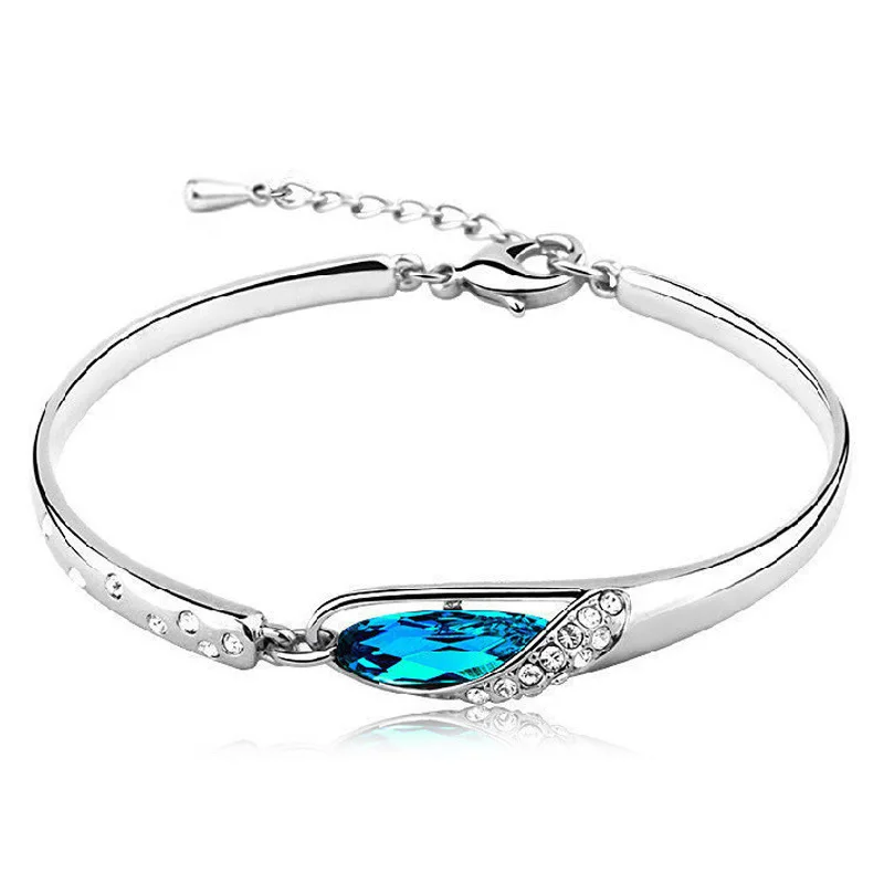 Wholesale Fashion Blue Crystal Platinum Plated Ladies Bracelet Jewelry Female No Fade Cheap Drop Shipping Gifts
Wholesale Fashion Blue Crystal Platinum Plated Ladies Bracelet Jewelry Female No Fade Cheap Drop Shipping Gifts