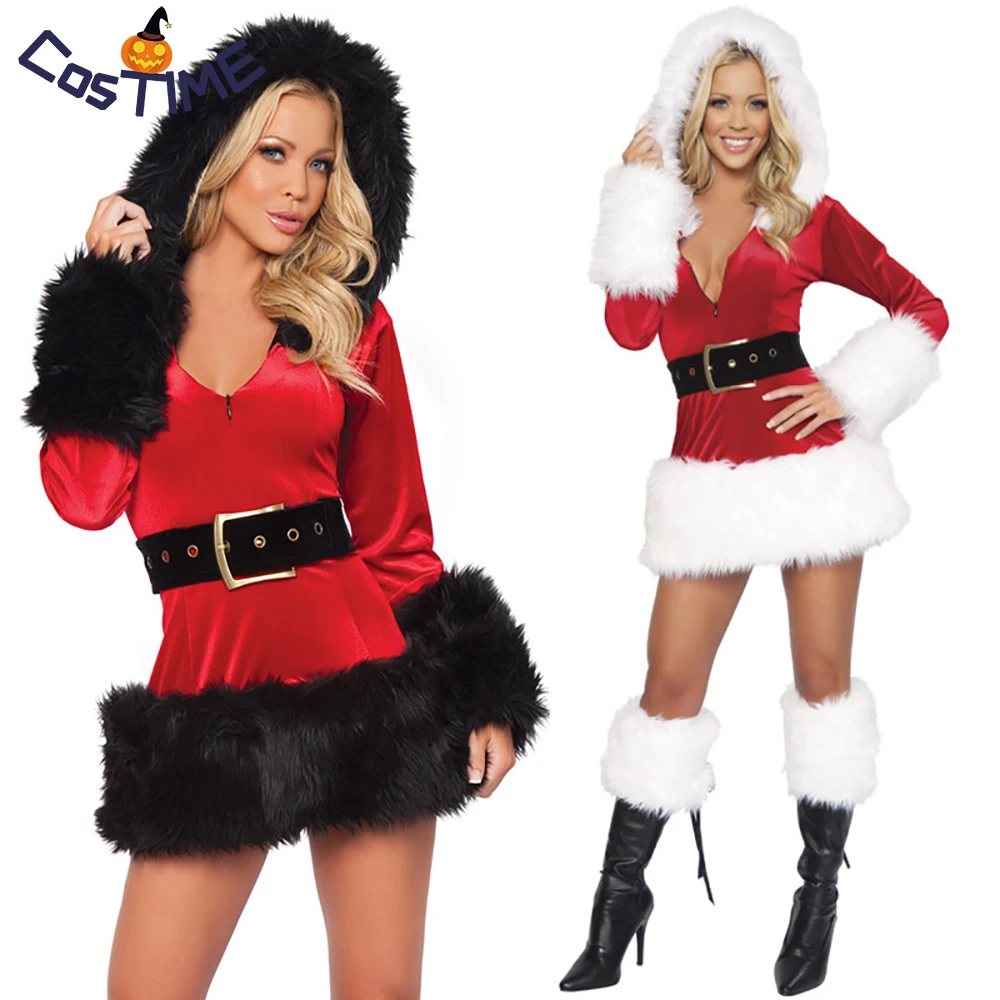 Women's Christmas Costume Xmas Santa Claus Costume Sexy Miss Santa Costume Long Sleeve Plush Warm Hooded Fancy Dress 2 Colors
Women's Christmas Costume Xmas Santa Claus Costume Sexy Miss Santa Costume Long Sleeve Plush Warm Hooded Fancy Dress 2 Colors