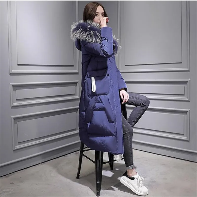 2016 Новый Зимний Вниз Пальто Куртки модная Женская Темперамент Тяжелая Волосы