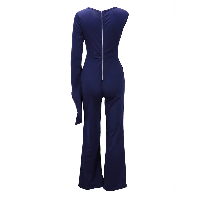 Women One Shoulder Elegant Jumpsuits Rompers Flare Sleeve Wide Leg Pants Party Nightclub Overalls Back Zipper Ladies Jumpsuit
Women One Shoulder Elegant Jumpsuits Rompers Flare Sleeve Wide Leg Pants Party Nightclub Overalls Back Zipper Ladies Jumpsuit