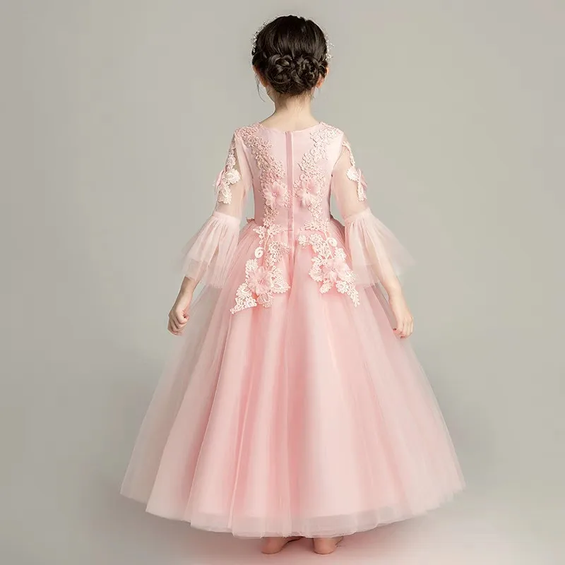 Children Girls Luxury Pink Color Flowers Birthday Wedding Party Princess Lace Dress Kids Teens Cute Piano Host Costume Dress
Children Girls Luxury Pink Color Flowers Birthday Wedding Party Princess Lace Dress Kids Teens Cute Piano Host Costume Dress