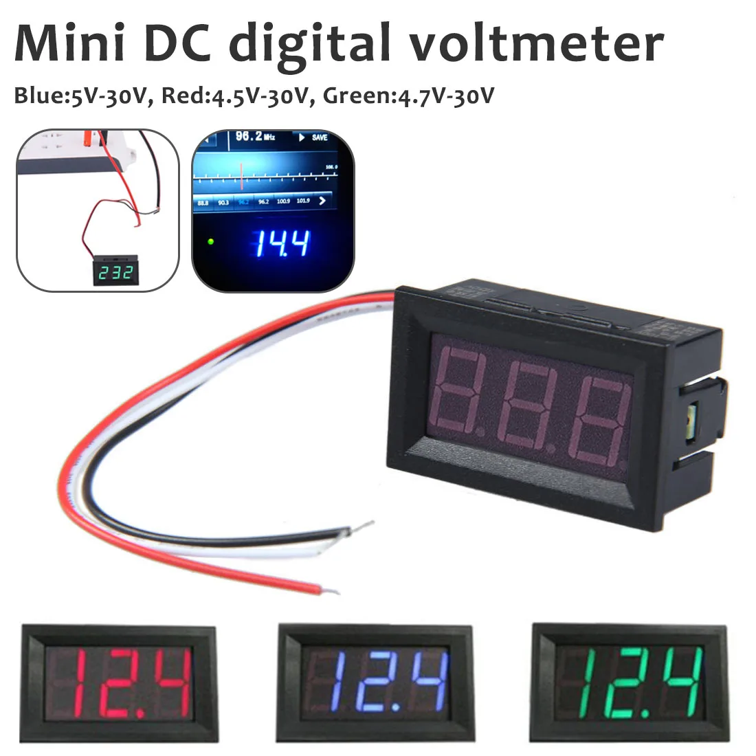 DC4.5V-30.0V digital tube DC voltmeter Mini digital DC voltmeter measurement electricalin strument Reverse protection
DC4.5V-30.0V digital tube DC voltmeter Mini digital DC voltmeter measurement electricalin strument Reverse protection