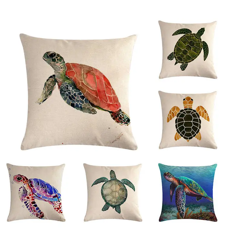 Turtles Cotton Linen Cushion Cover Fun of Ocean Animal Decorative Pillows Cover for Sofa Nordic Coussin Decoration H769
Turtles Cotton Linen Cushion Cover Fun of Ocean Animal Decorative Pillows Cover for Sofa Nordic Coussin Decoration H769
