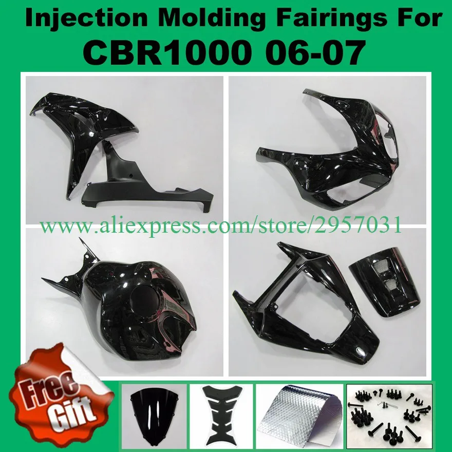 Free screws+gifts Custom Injection molding fairings set for CBR 1000 RR 2006 2007 CBR1000RR 06 07 CBR 1000RR Glossy black
Free screws+gifts Custom Injection molding fairings set for CBR 1000 RR 2006 2007 CBR1000RR 06 07 CBR 1000RR Glossy black