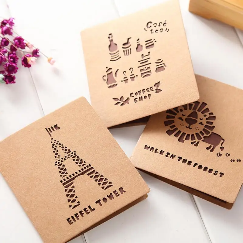 10pcs/lot Hand Paper Kraft Greeting Card Hollow Creative Retro Love Birthday Gift Blessing Card with Inner Page Envelope
10pcs/lot Hand Paper Kraft Greeting Card Hollow Creative Retro Love Birthday Gift Blessing Card with Inner Page Envelope