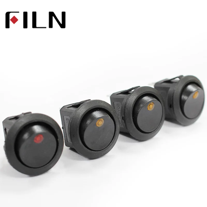 Mini round KCD1 250v red green yellow illuminated on-off SPDT rocker switch with pins
Mini round KCD1 250v red green yellow illuminated on-off SPDT rocker switch with pins