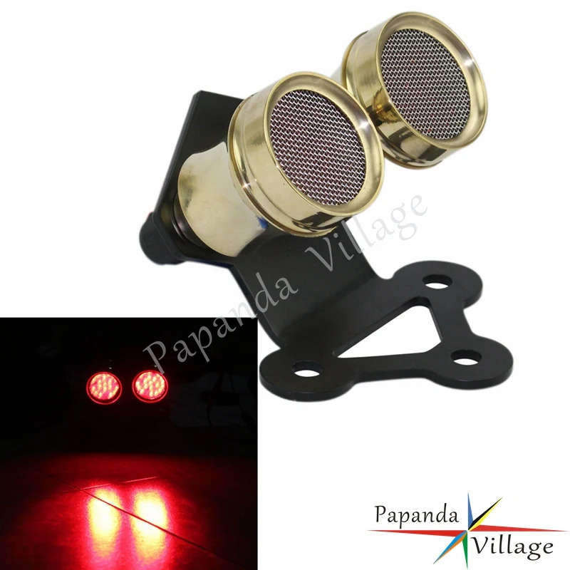 Мотоцикл латунный двойной светодиодный задний стоп-сигнал для Harley Cafe Racer для уличного истребителя Bobber Chopper
Мотоцикл латунный двойной светодиодный задний стоп-сигнал для Harley Cafe Racer для уличного истребителя Bobber Chopper