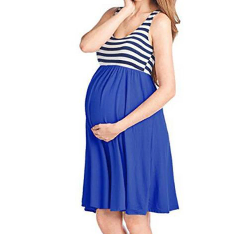 Neck Sleeveless High-waisted Dresses Loose Maternity Dresses Casual Patchwork Vest Maternity Dresses for Pregnant Women 2018
Neck Sleeveless High-waisted Dresses Loose Maternity Dresses Casual Patchwork Vest Maternity Dresses for Pregnant Women 2018