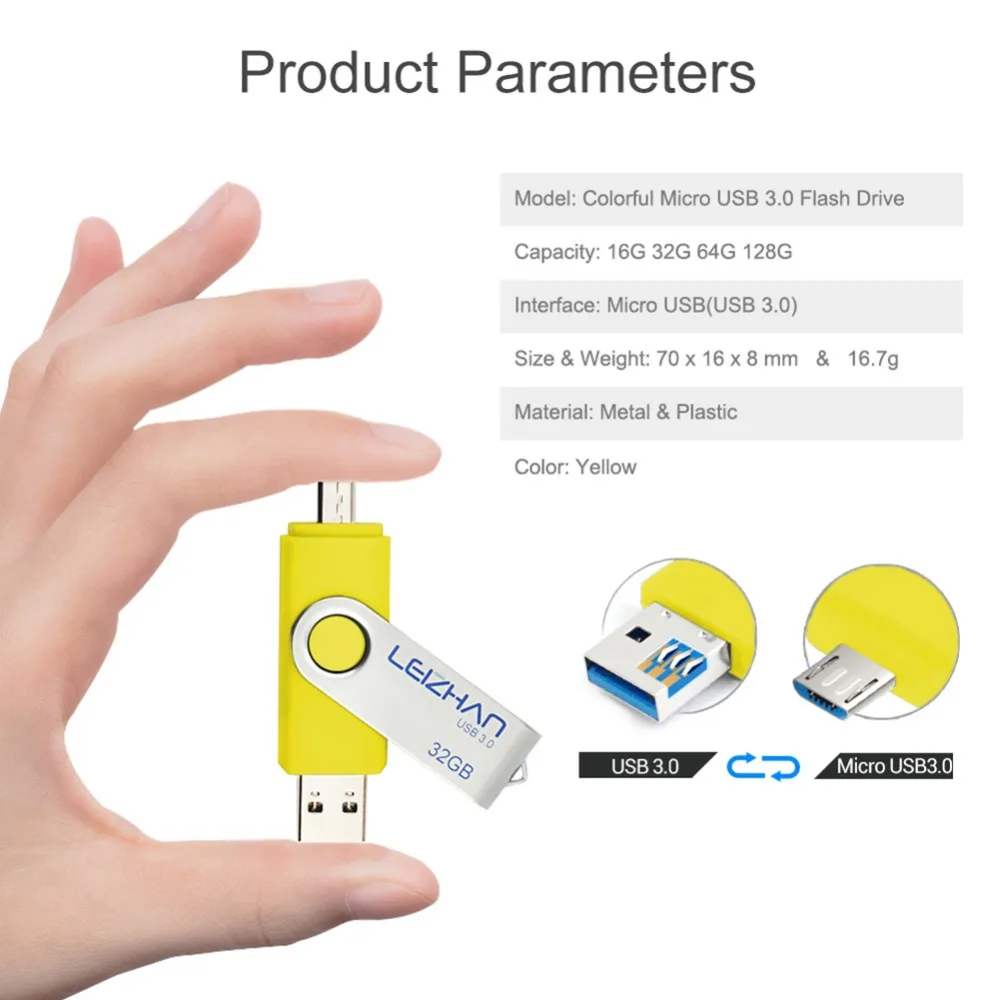 LEIZHAN android usb flash drive 3.0 128 gb pendrive Photostick for Samsung Galaxy S7/S6/S5/S4/S3 64gb 32gb 16gb 8gb memory stick
LEIZHAN android usb flash drive 3.0 128 gb pendrive Photostick for Samsung Galaxy S7/S6/S5/S4/S3 64gb 32gb 16gb 8gb memory stick