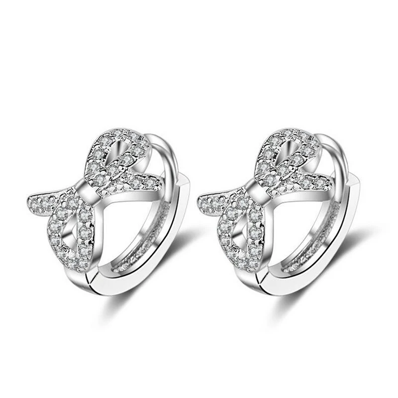 Fashion 925 Silver Shiny Zircon 10mm Cute Bowknot Hoop Earrings For Baby Child Girls Women Loop Huggies Ear Gift Jewelry EH194
Fashion 925 Silver Shiny Zircon 10mm Cute Bowknot Hoop Earrings For Baby Child Girls Women Loop Huggies Ear Gift Jewelry EH194